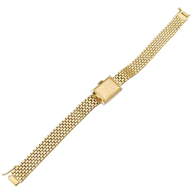 Montre vintage André Col, or jaune, platine, diamants. - Image 3