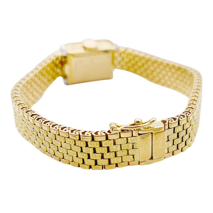Montre vintage André Col, or jaune, platine, diamants. - Image 6
