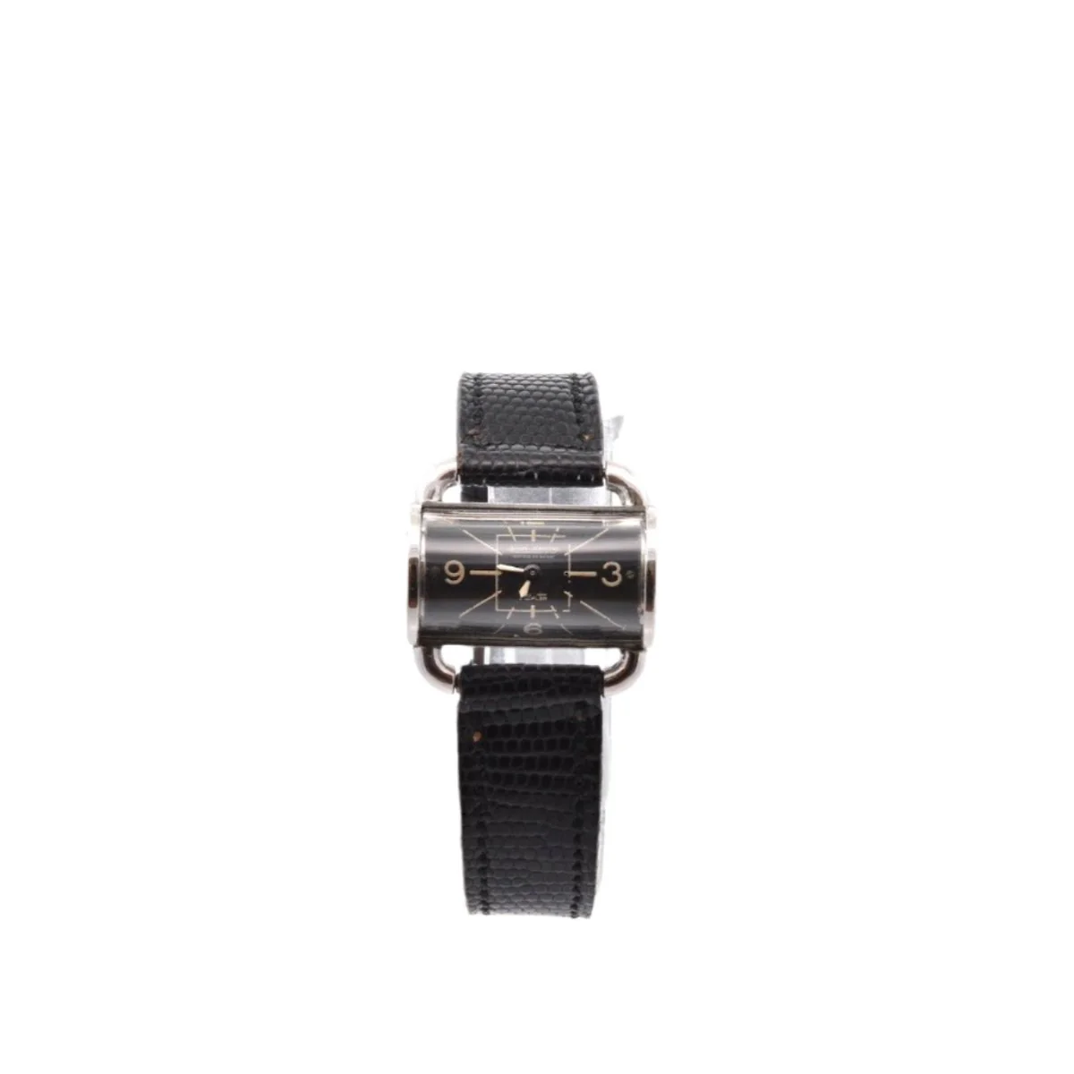 Montre JAEGER-LECOULTRE "Duo Plan" en cuir et cristal