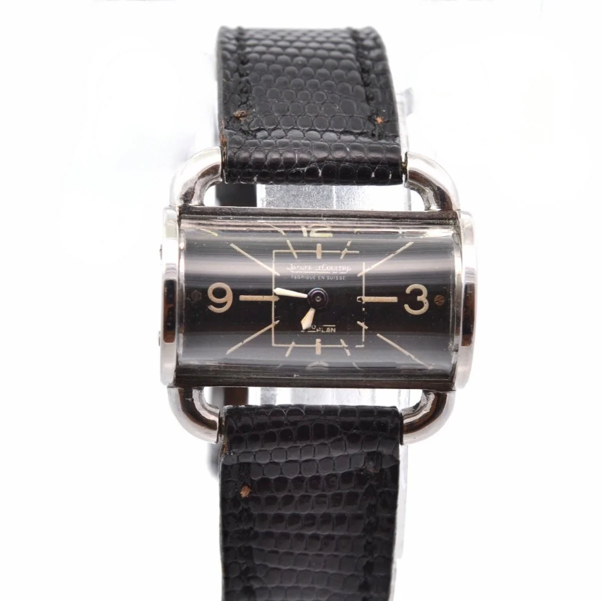 Montre JAEGER-LECOULTRE "Duo Plan" en cuir et cristal - Image 2