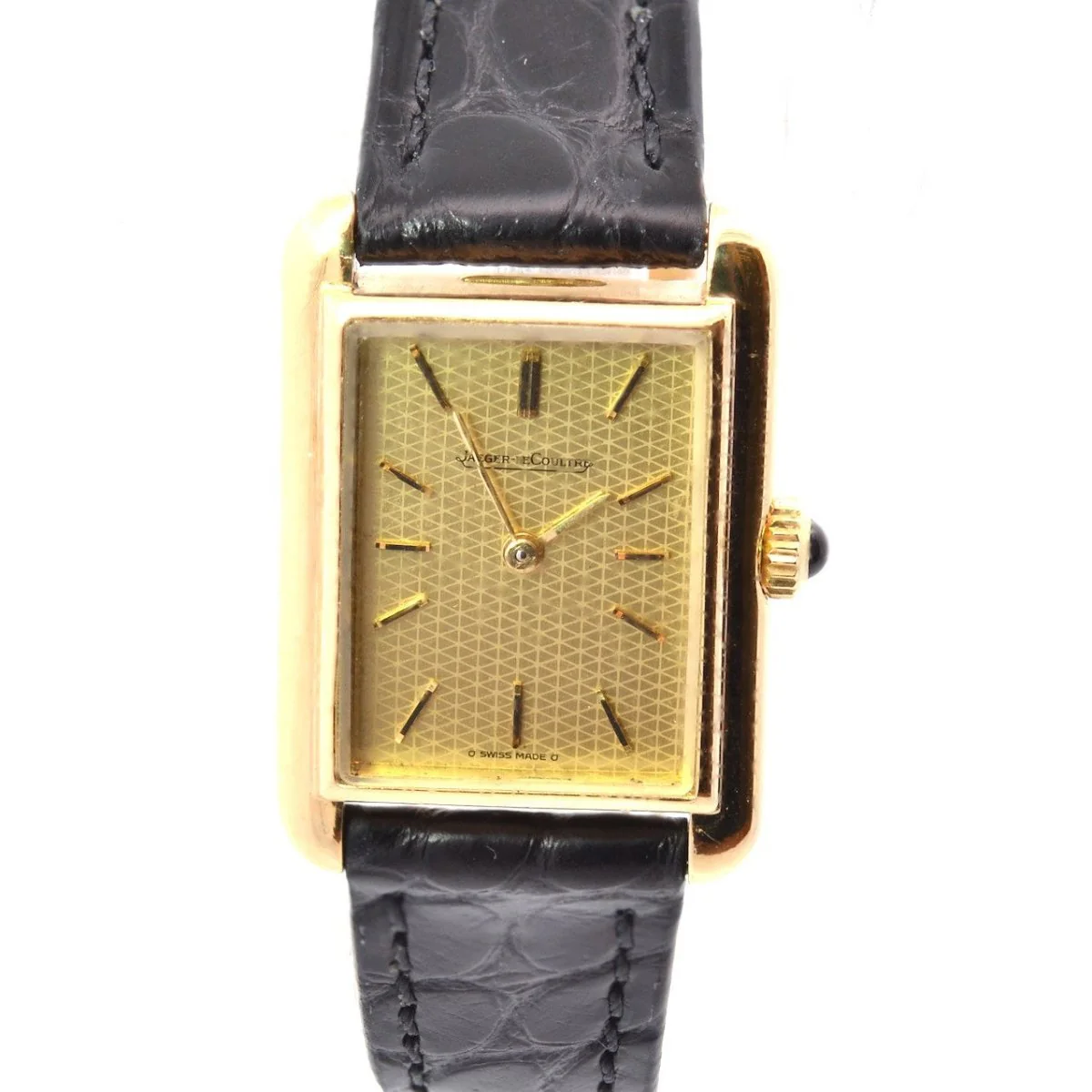 Montre JAEGER-LECOULTRE en or jaune et cuir