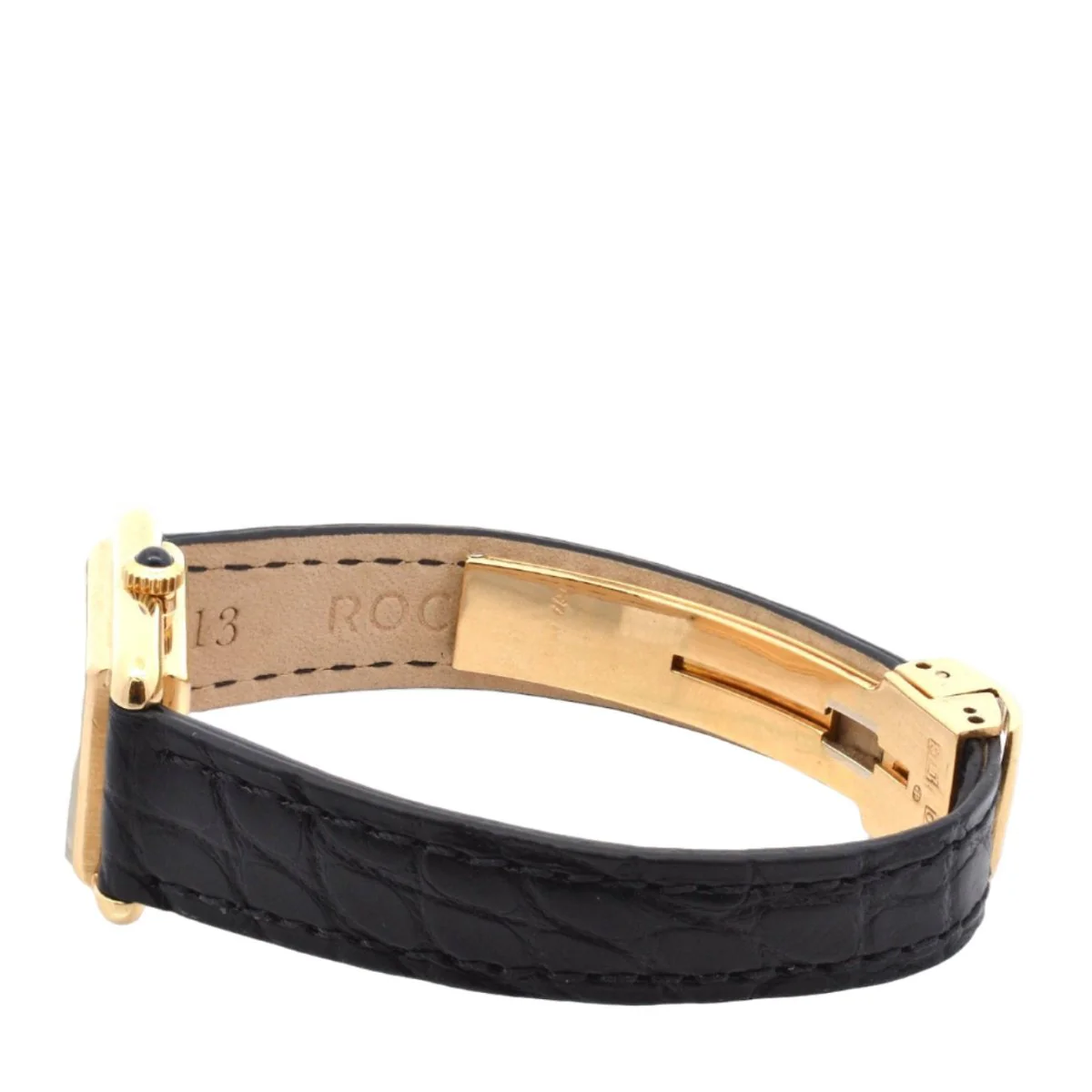 Montre JAEGER-LECOULTRE en or jaune et cuir - Image 3