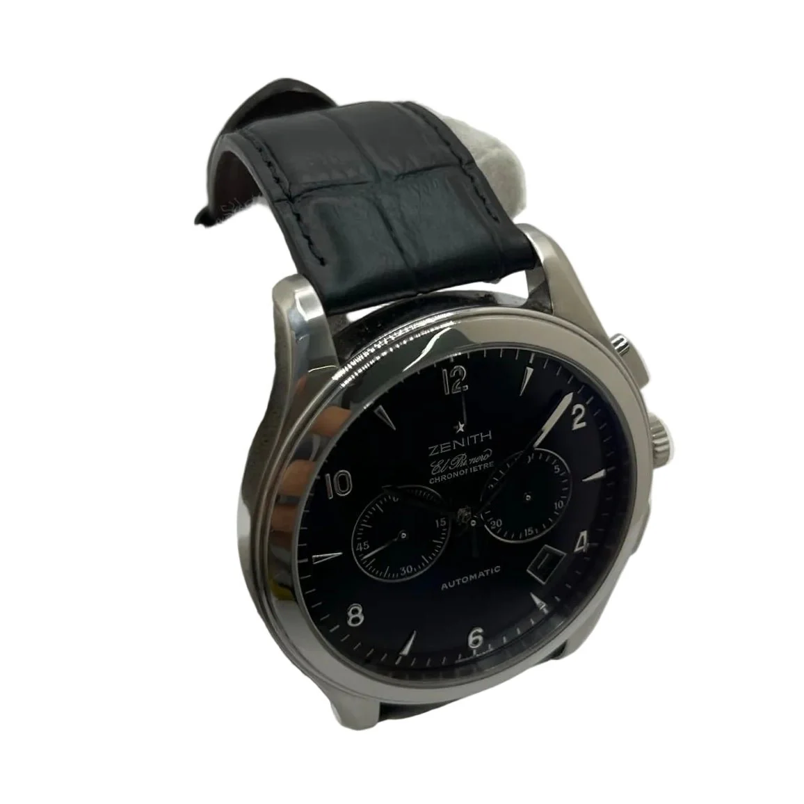 Montre ZENITH "El Primero" en acier et cuir - Image 3