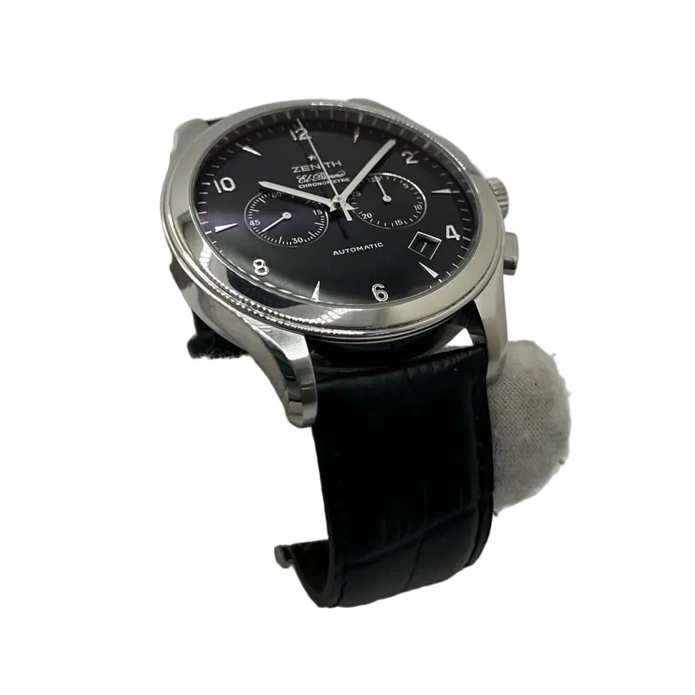 Montre ZENITH "El Primero" en acier et cuir - Image 4