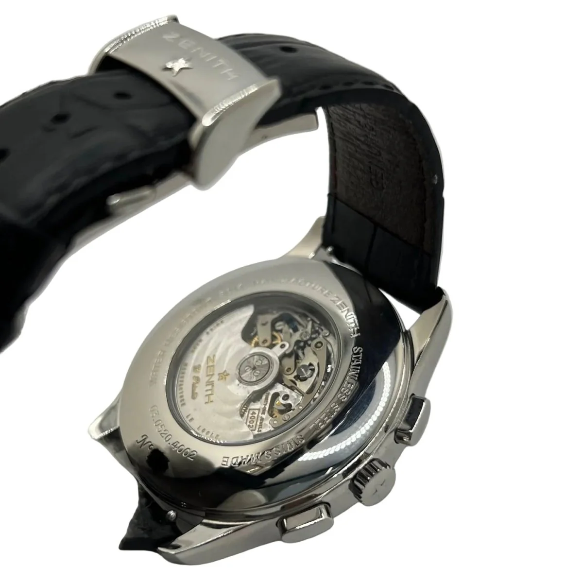 Montre ZENITH "El Primero" en acier et cuir - Image 6