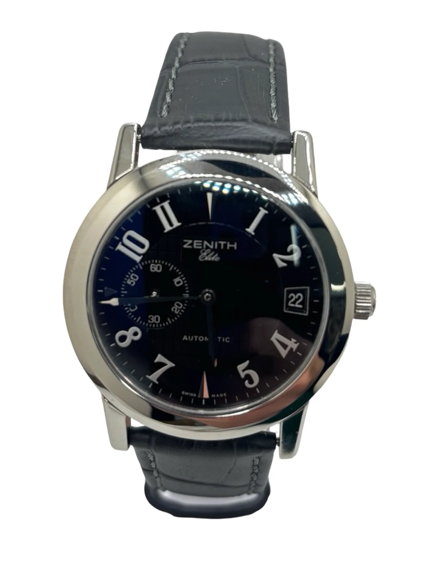 Montre ZENITH "Port Royal" en acier et cuir