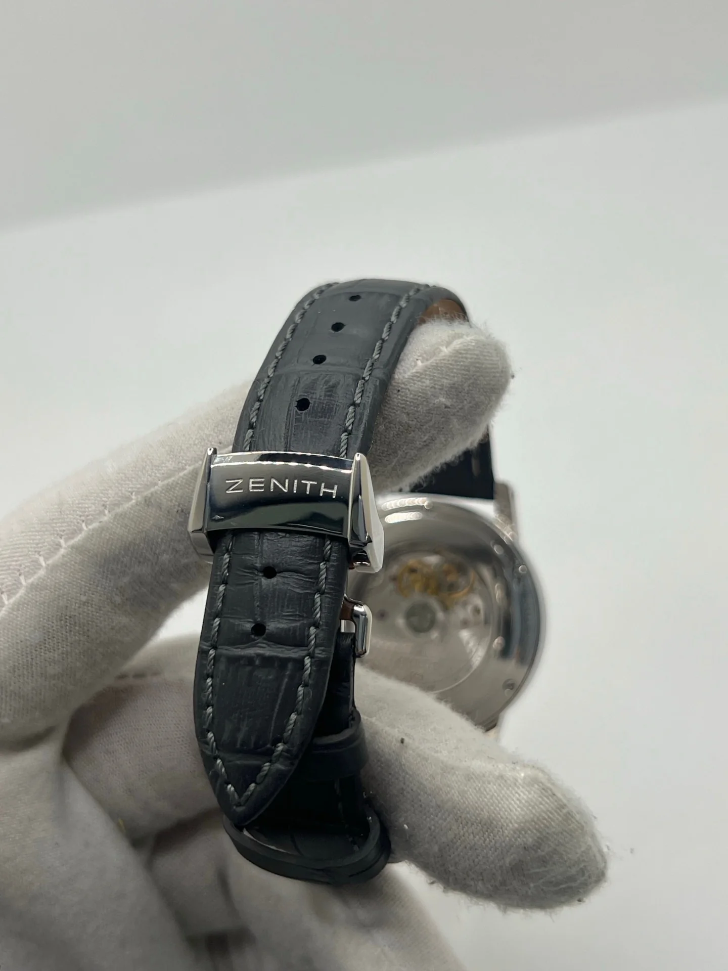 Montre ZENITH "Port Royal" en acier et cuir - Image 10