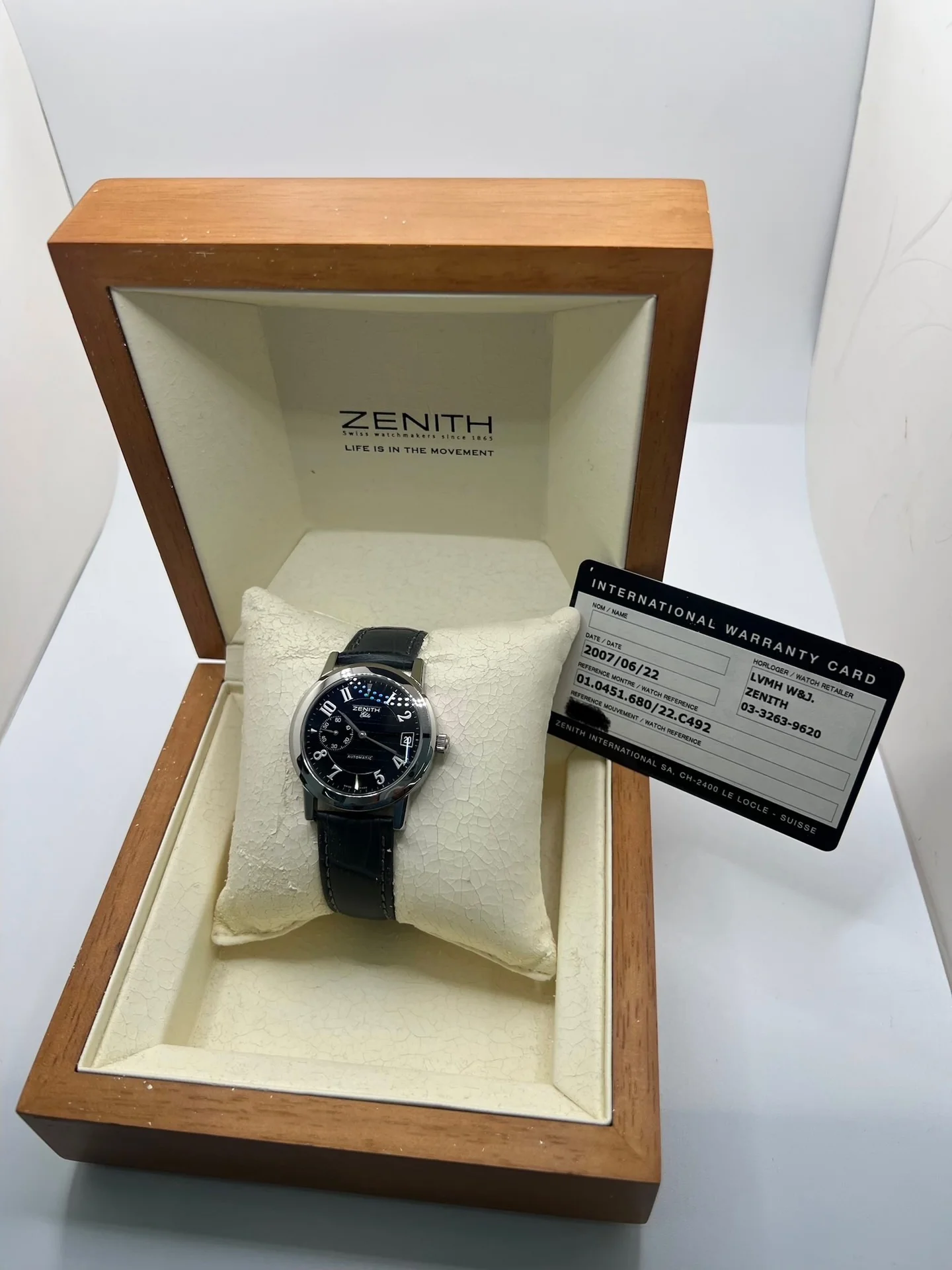 Montre ZENITH "Port Royal" en acier et cuir - Image 11