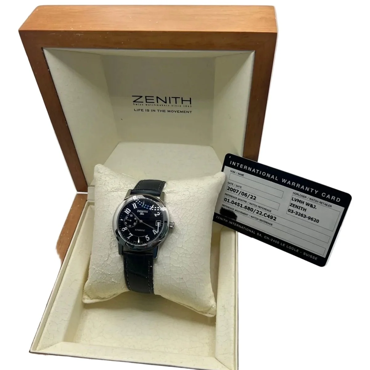 Montre ZENITH "Port Royal" en acier et cuir - Image 20