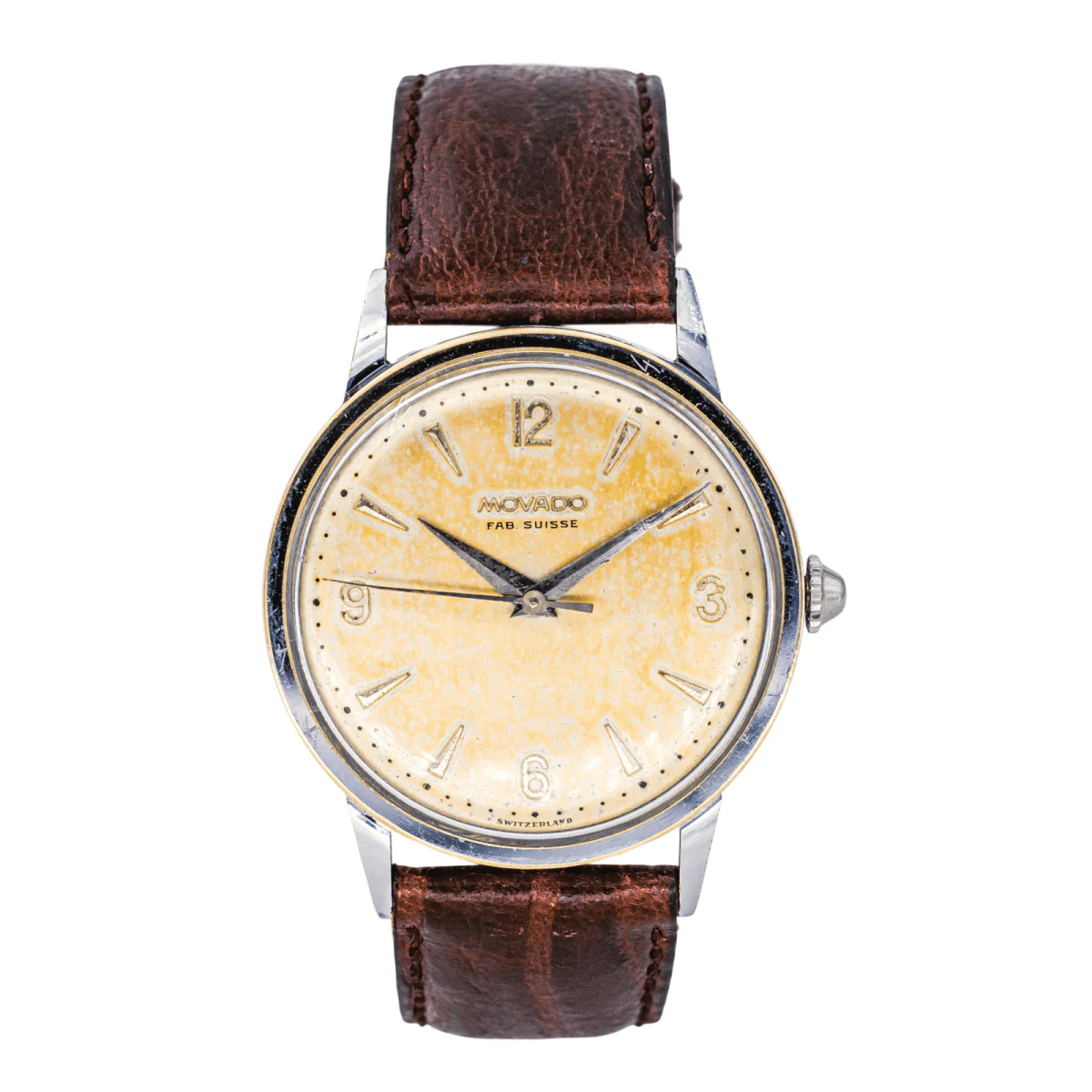 Montre MOVADO en acier et cuir