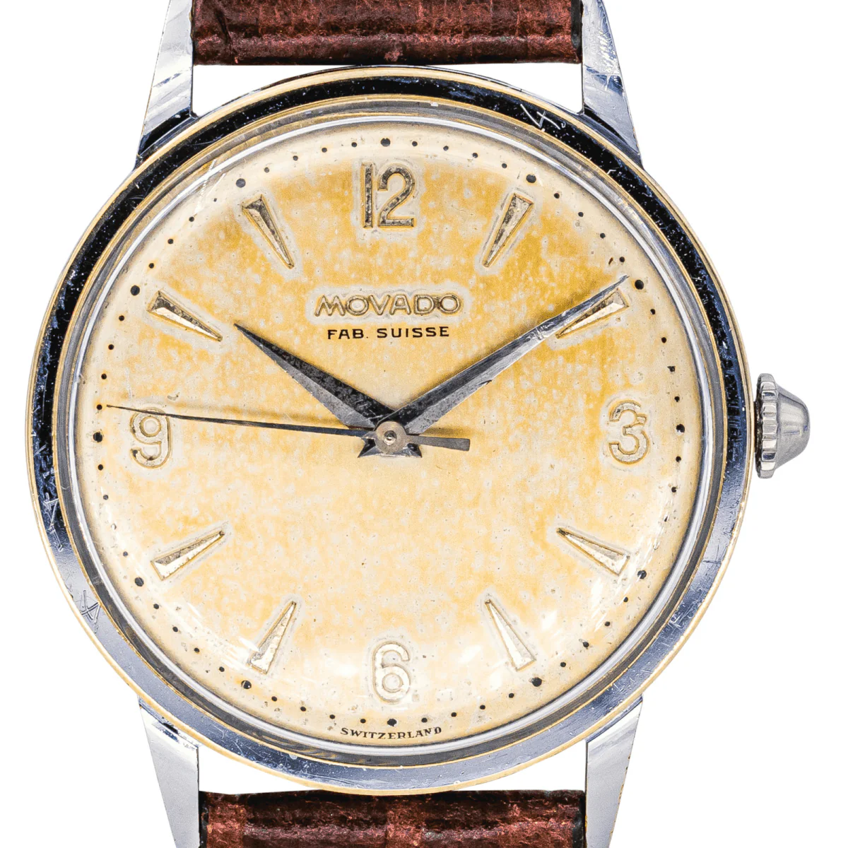 Montre MOVADO en acier et cuir - Image 3