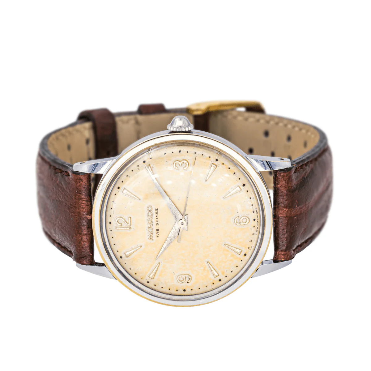 Montre MOVADO en acier et cuir - Image 5