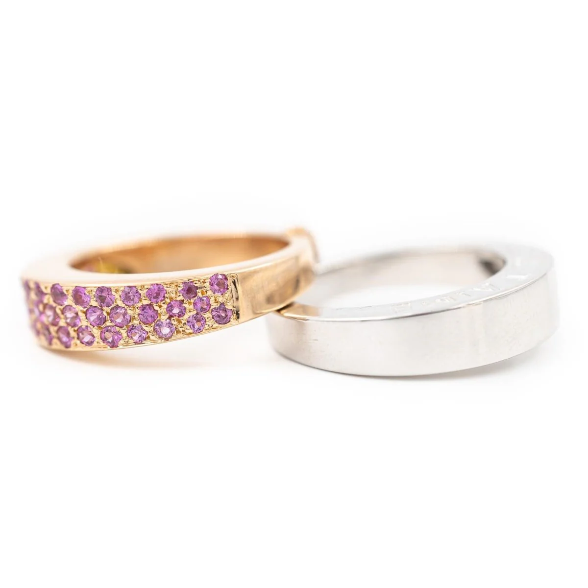 Bague O.J. PERRIN en or blanc et or rose, et saphirs - Image 3