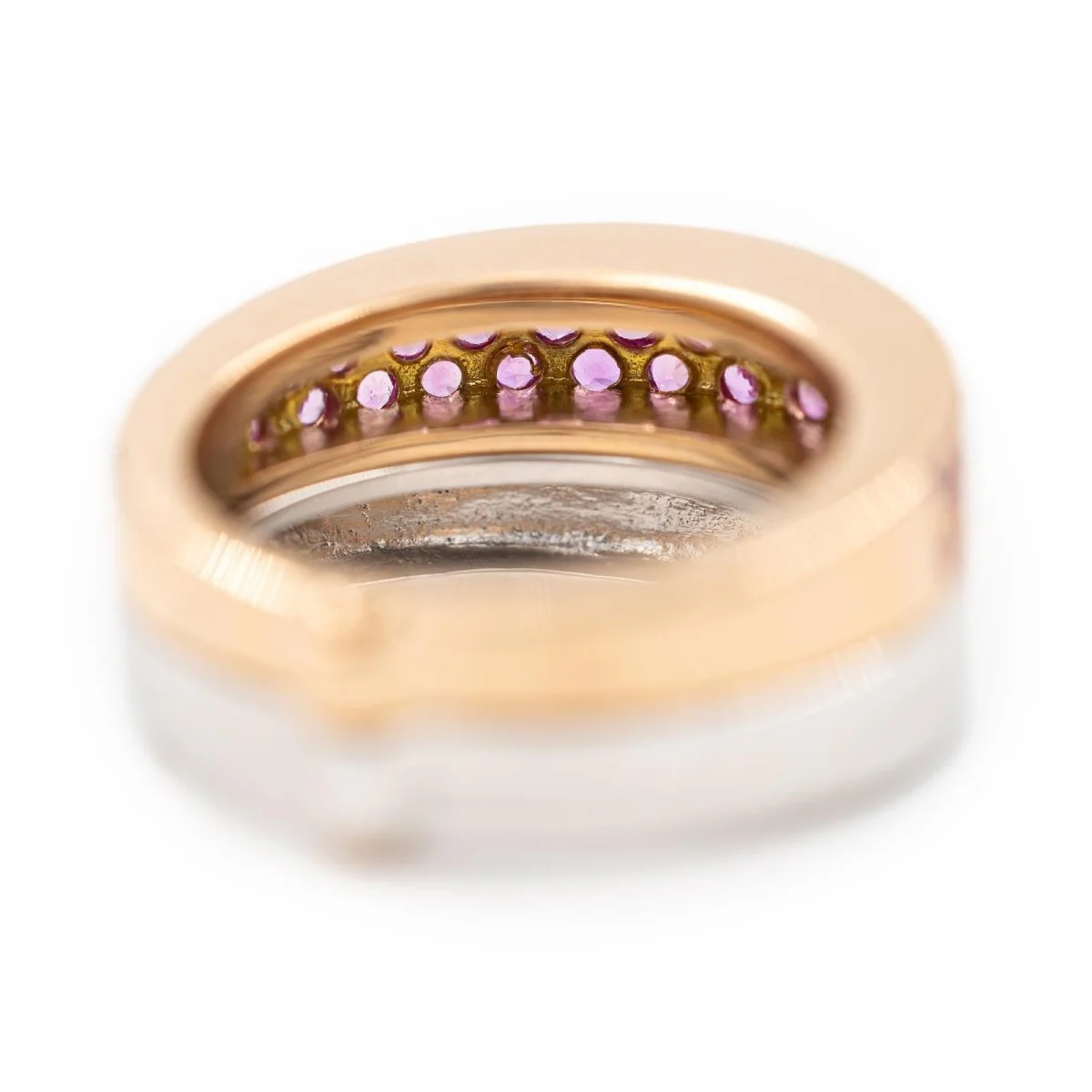 Bague O.J. PERRIN en or blanc et or rose, et saphirs - Image 6