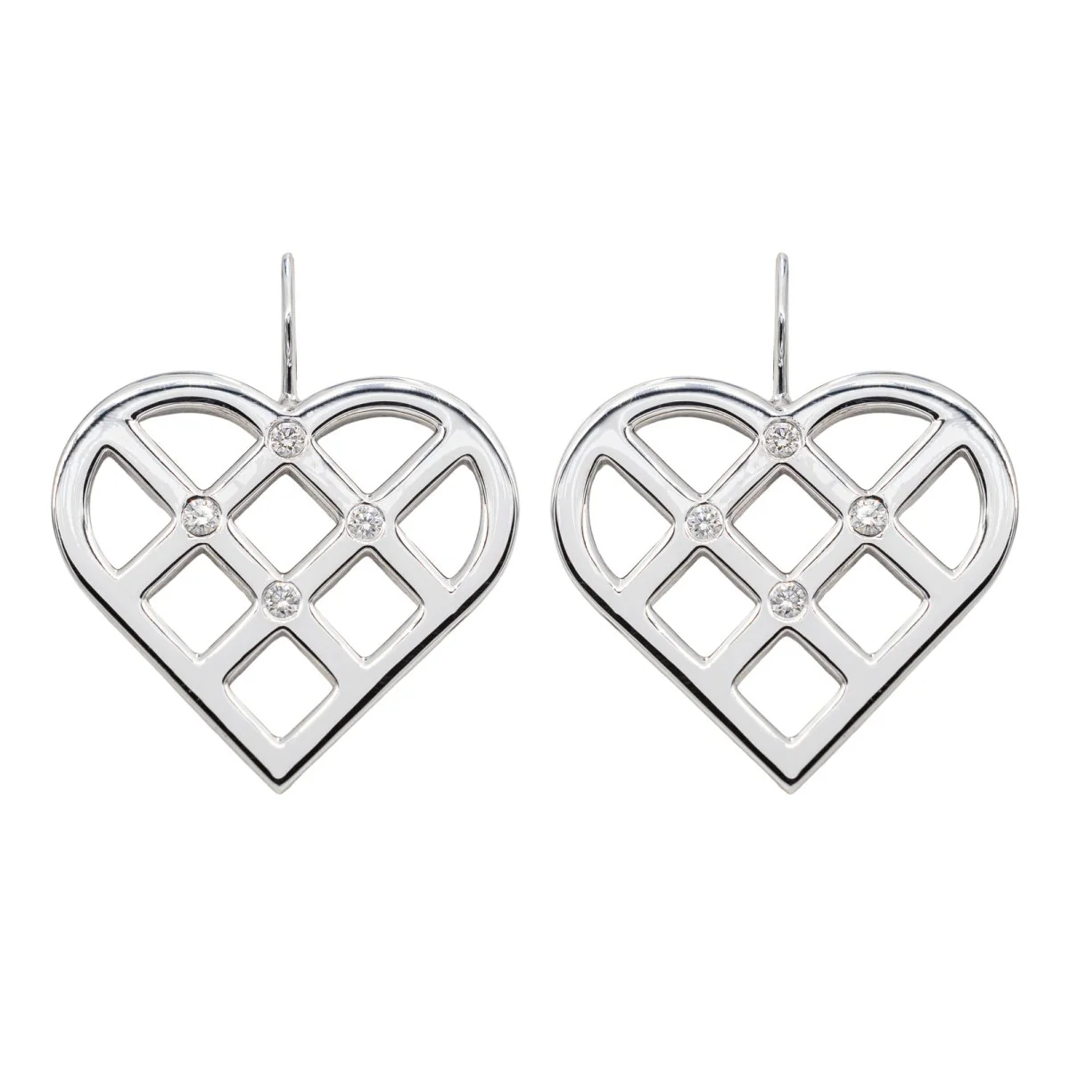 Boucles d'oreilles O.J. PERRIN en Or blanc et Diamant