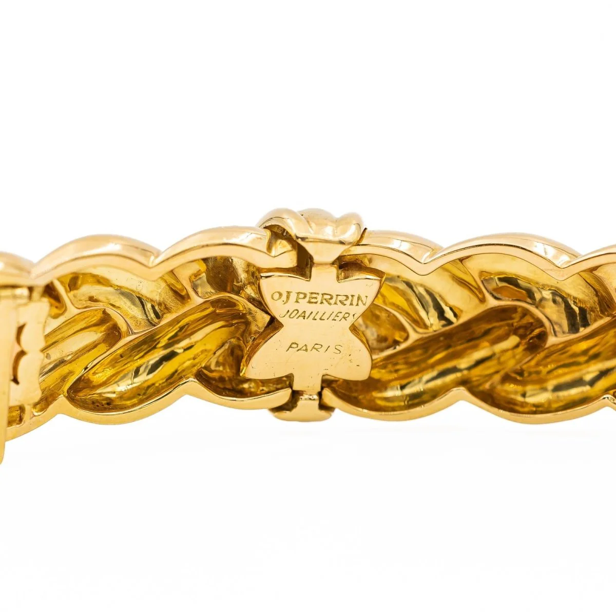 O.J. Perrin Collier Ras de cou Tressé Or jaune Diamant - Image 4