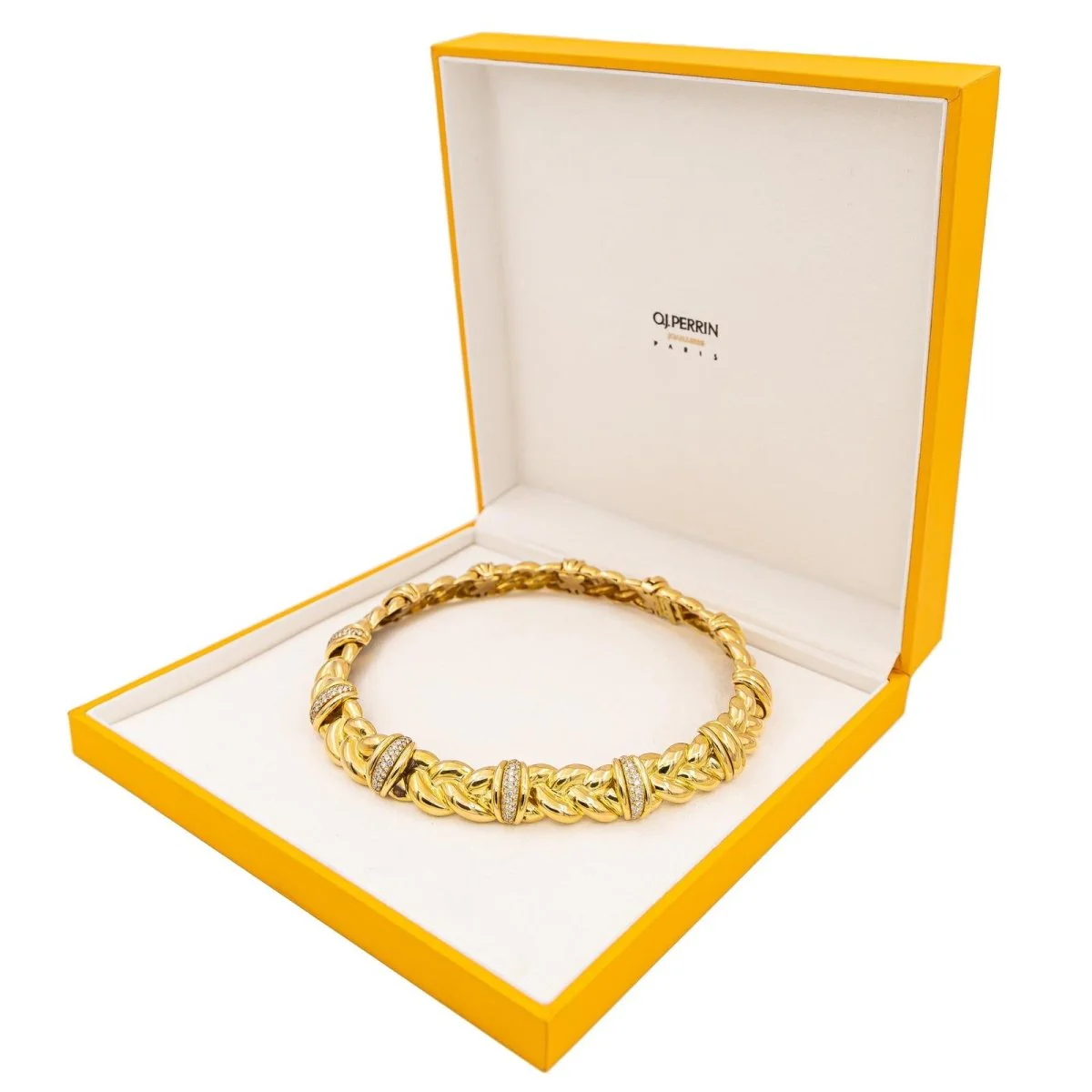 O.J. Perrin Collier Ras de cou Tressé Or jaune Diamant - Image 5