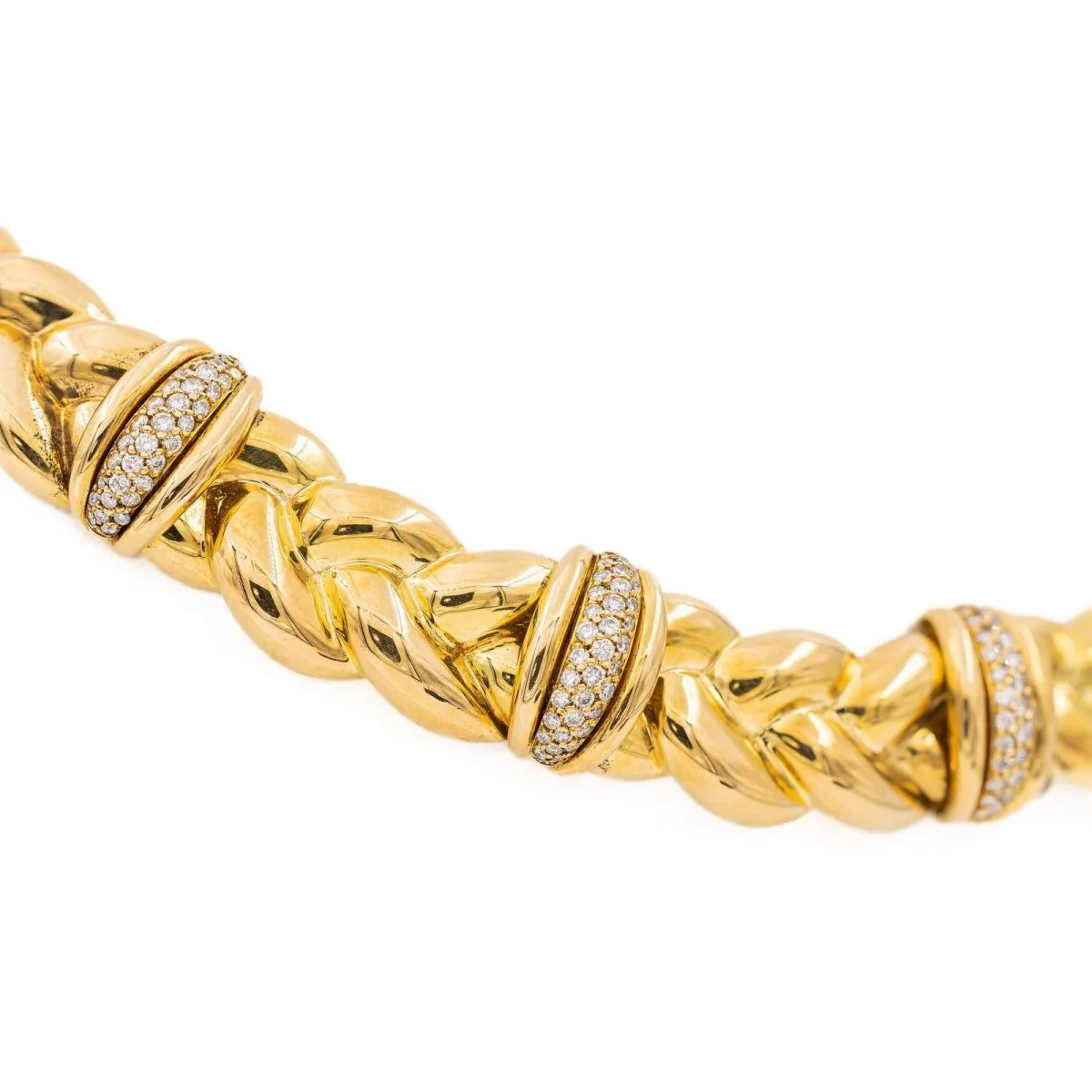 O.J. Perrin Collier Ras de cou Tressé Or jaune Diamant - Image 6