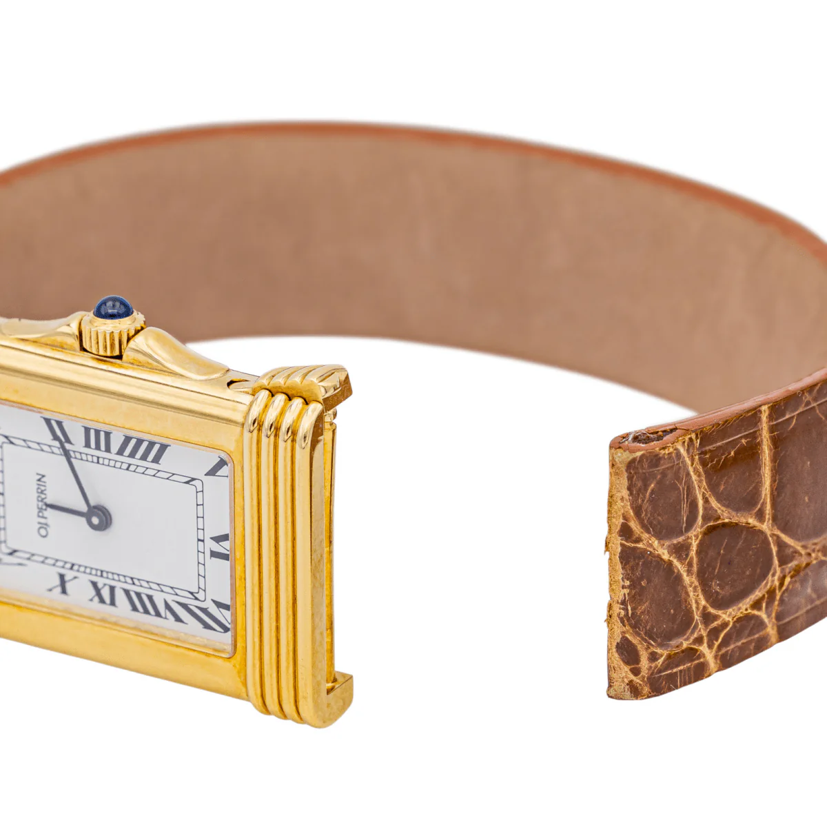 Montre Quartz O.J PERRIN en or jaune et saphir - Image 5