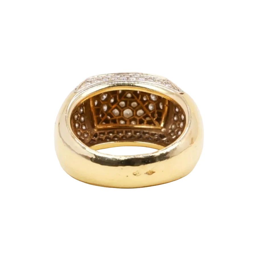 Bague Dôme O.J PERRIN "Pyramide" en or jaune et diamants - Image 4