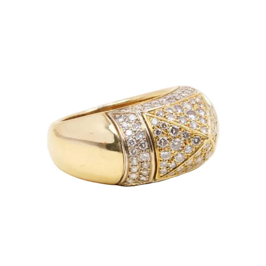 Bague Dôme O.J PERRIN "Pyramide" en or jaune et diamants - Image 5