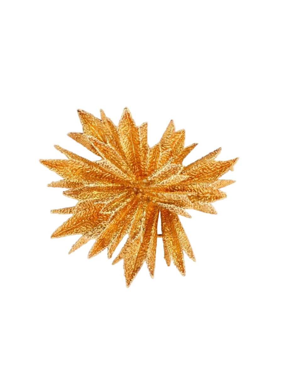 OJ PERRIN Broche étoile or jaune