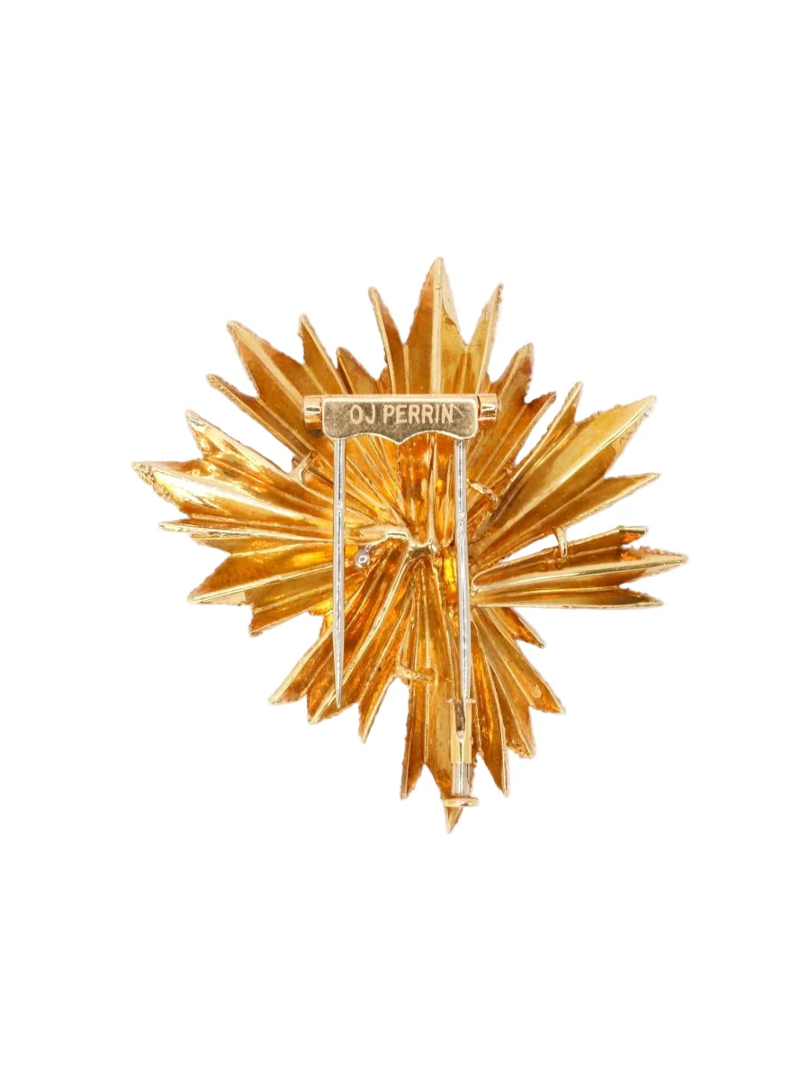 OJ PERRIN Broche étoile or jaune - Image 3