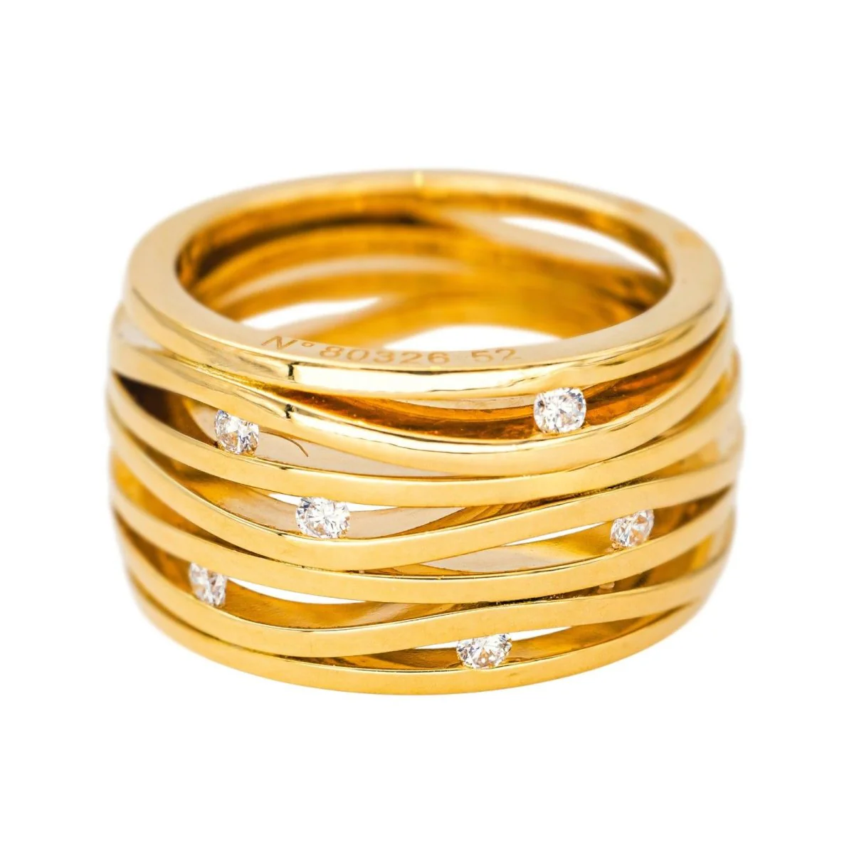 Bague Bandeau OMEGA "Ladymatic" en or jaune et diamants