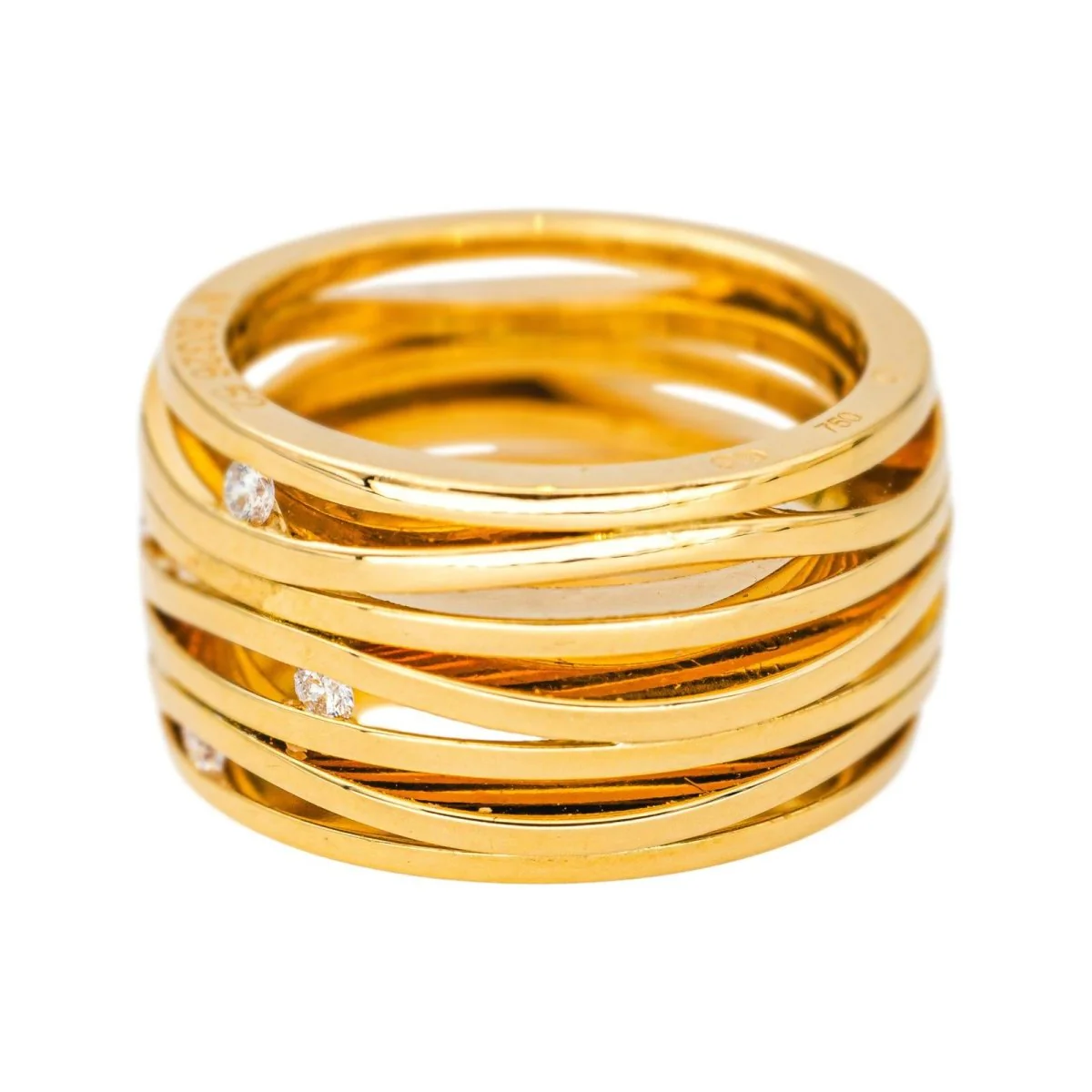Bague Bandeau OMEGA "Ladymatic" en or jaune et diamants - Image 3