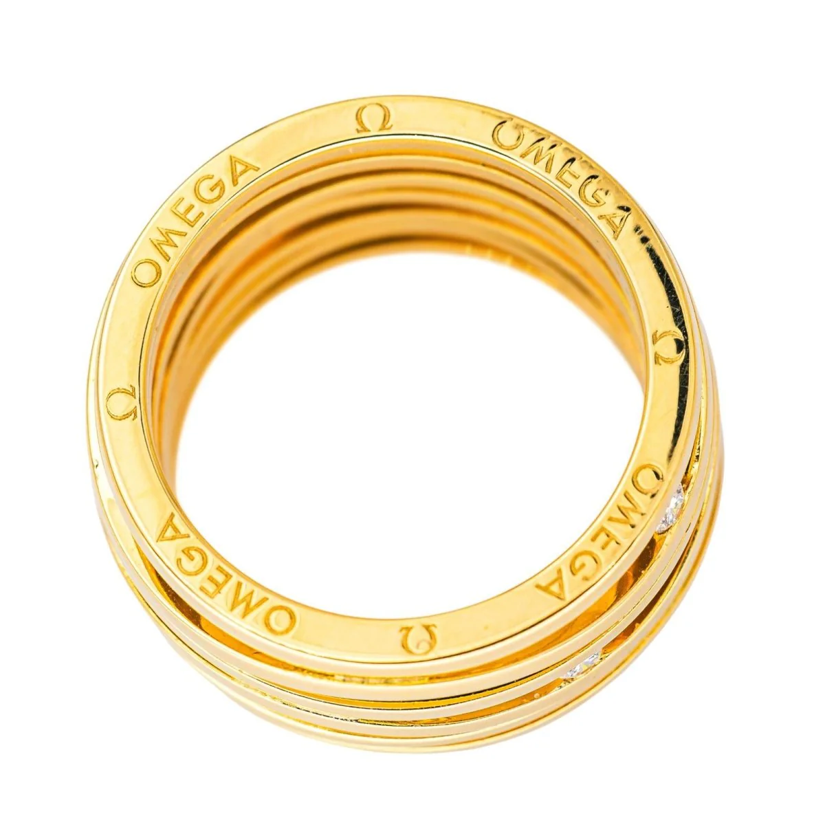 Bague Bandeau OMEGA "Ladymatic" en or jaune et diamants - Image 4