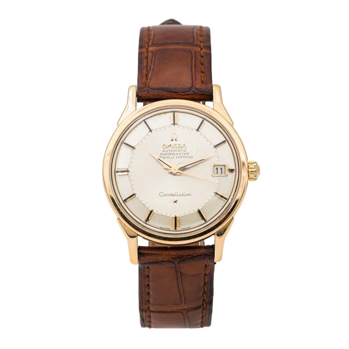 Montre OMÉGA "Constellation" en or jaune et cuir