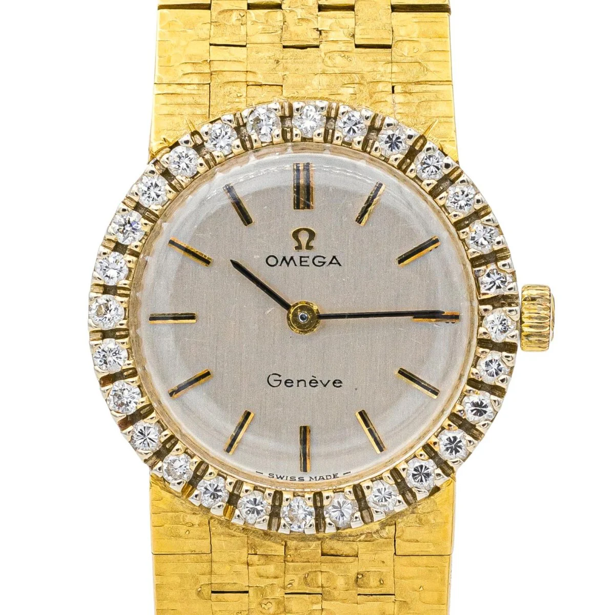 Montre OMEGA en or jaune, saphir et diamants - Image 3