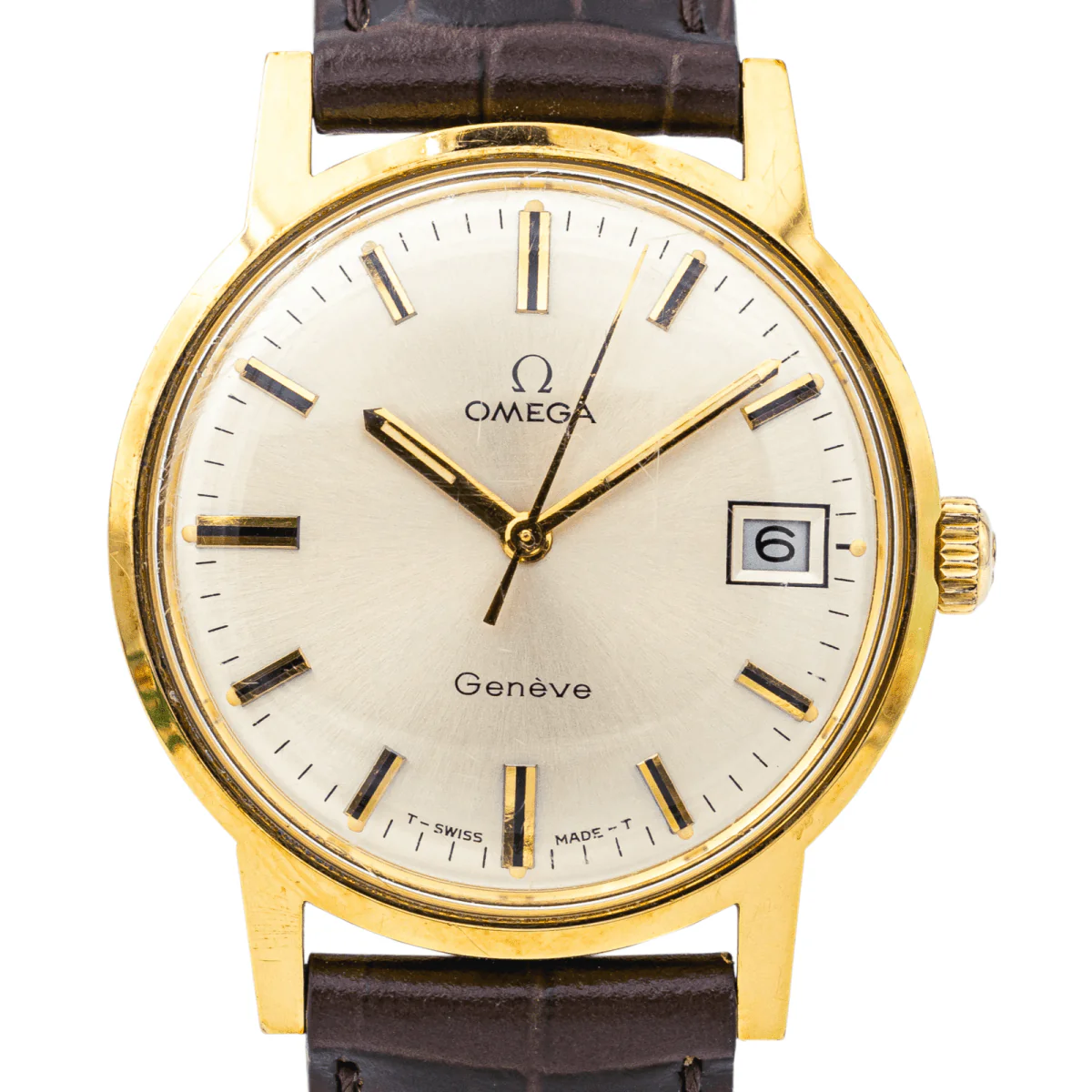 Montre OMEGA "Genève" en acier, cuir et plaqué or - Image 3