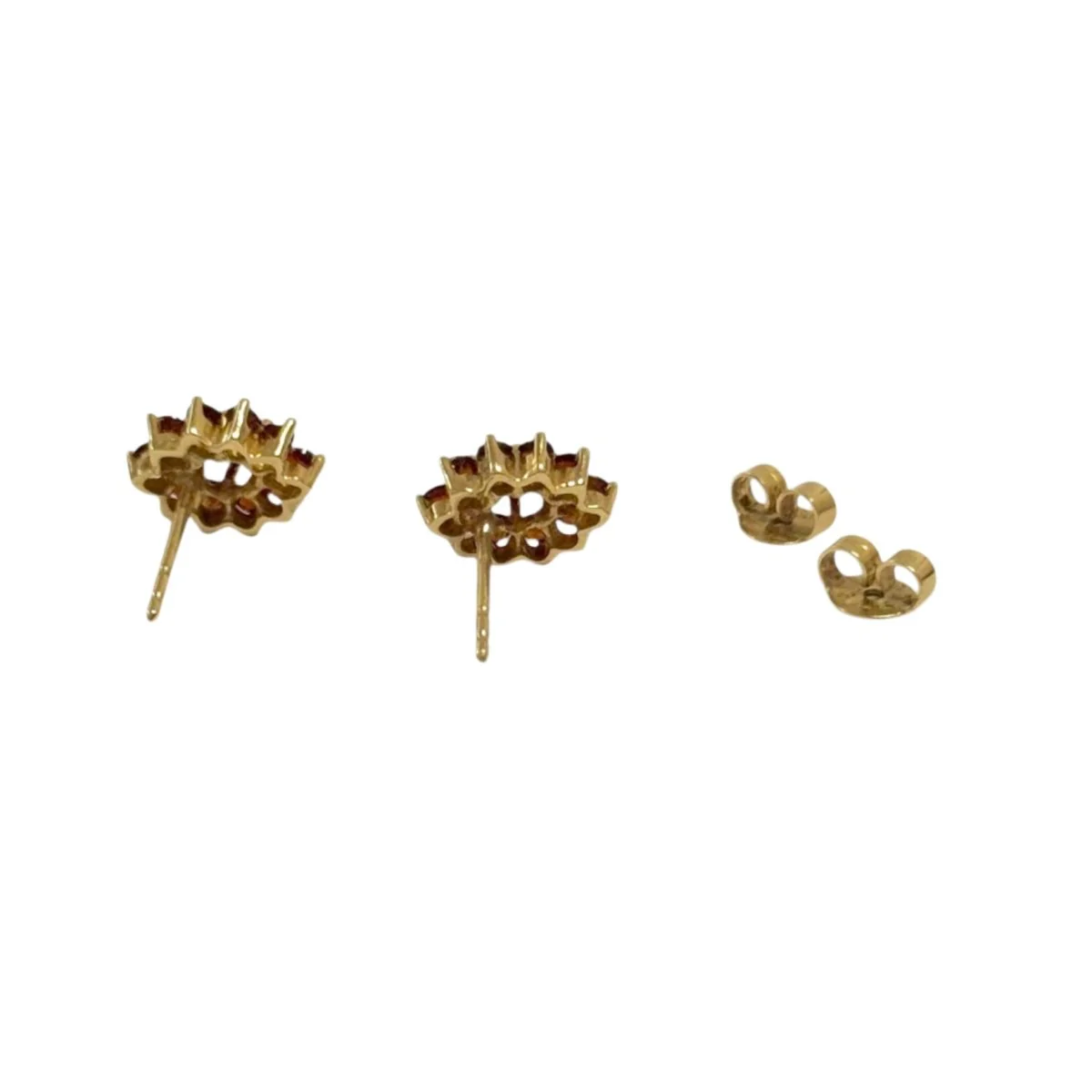 Paire de boucles d'oreilles en or jaune et grenats - Image 4