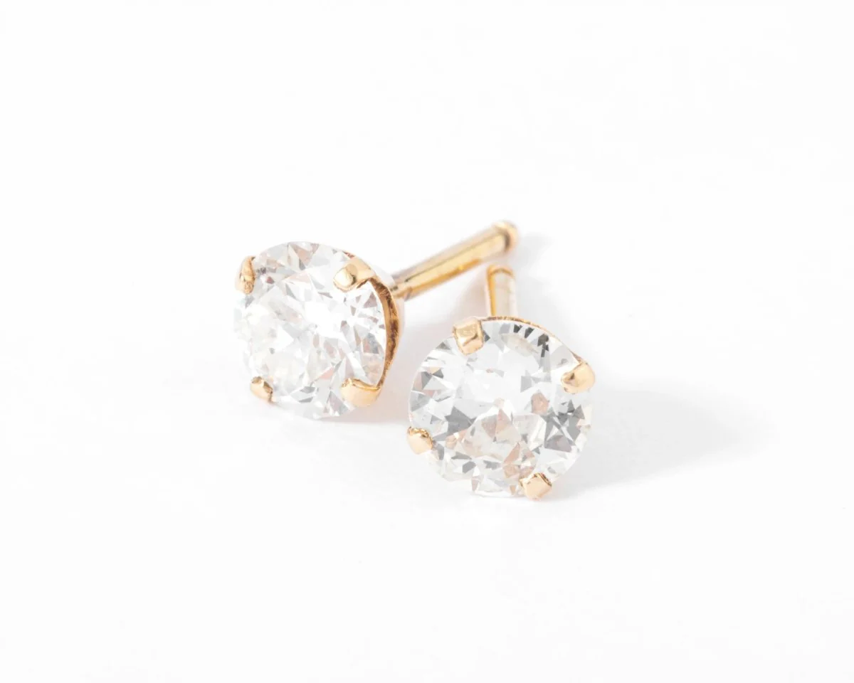 Paire de boucles d'oreilles en diamant taille ancienne - Image 2