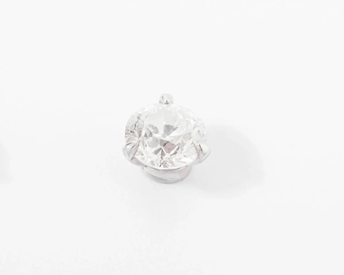Paire de boucles d'oreilles en diamant taille ancienne - Image 4