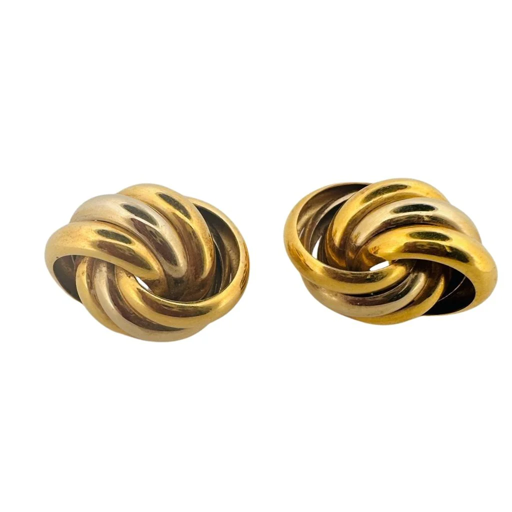 Paire de boucles d'oreilles en ors de couleurs