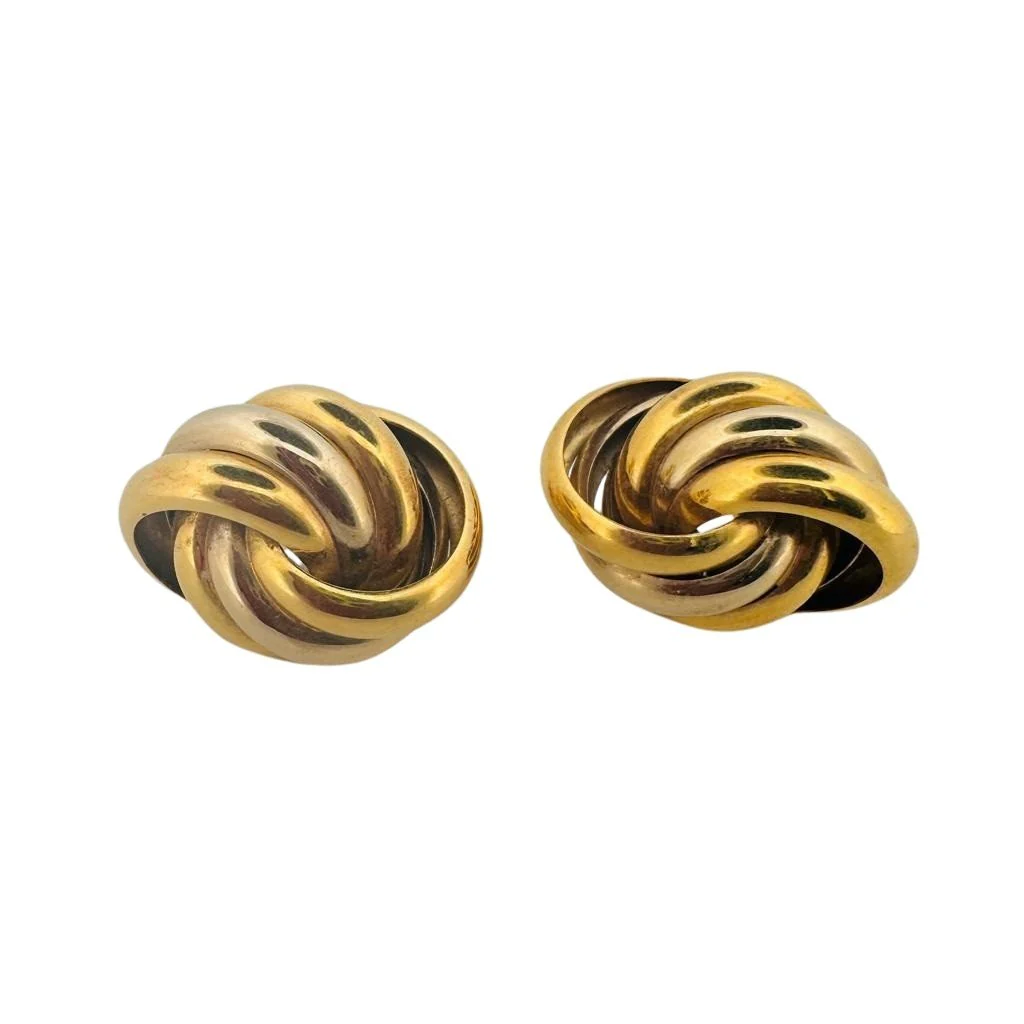 Paire de boucles d'oreilles en ors de couleurs - Image 3