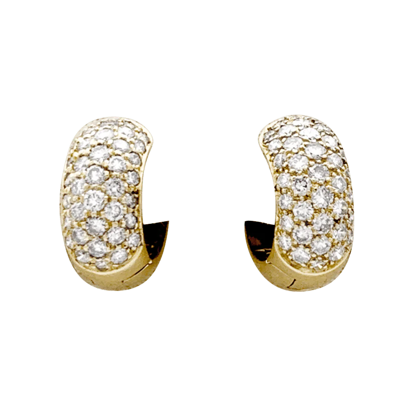 Boucles d'oreilles Créoles en or jaune et diamants