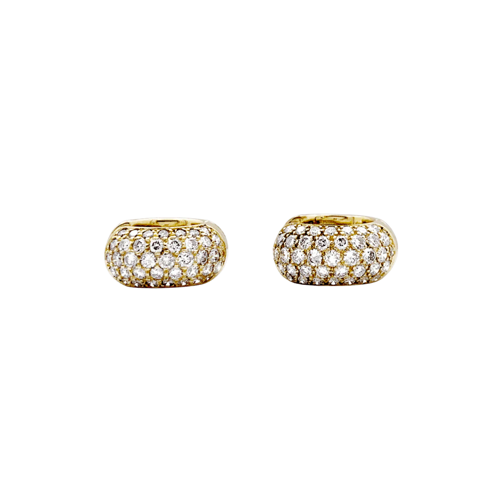 Boucles d'oreilles Créoles en or jaune et diamants - Image 3