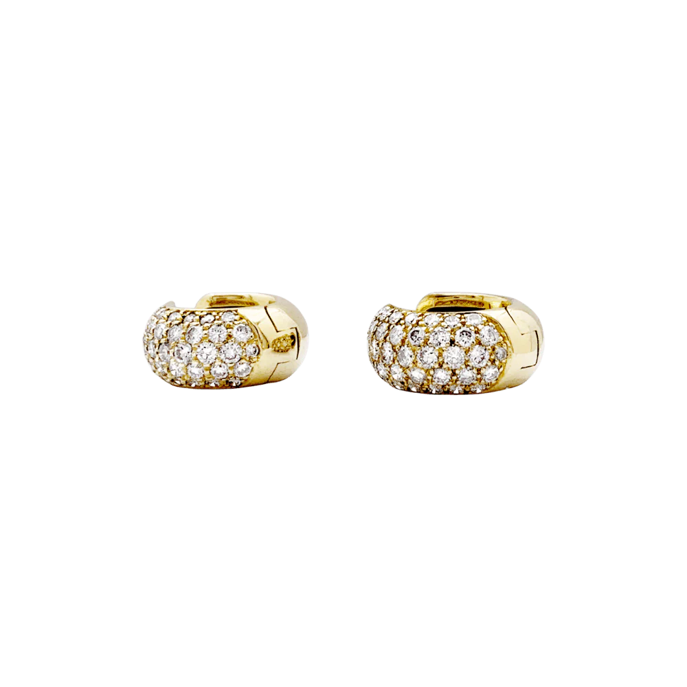 Boucles d'oreilles Créoles en or jaune et diamants - Image 4