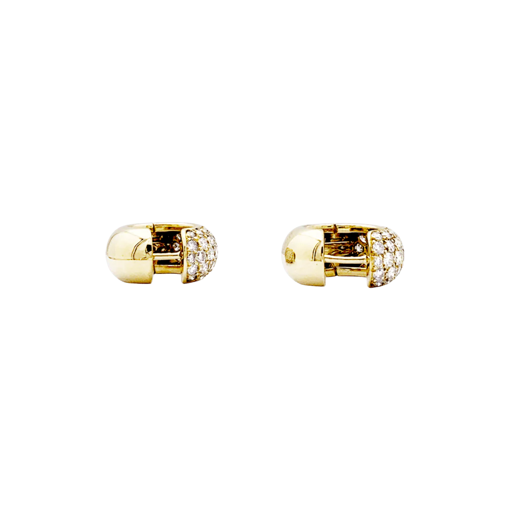 Boucles d'oreilles Créoles en or jaune et diamants - Image 5