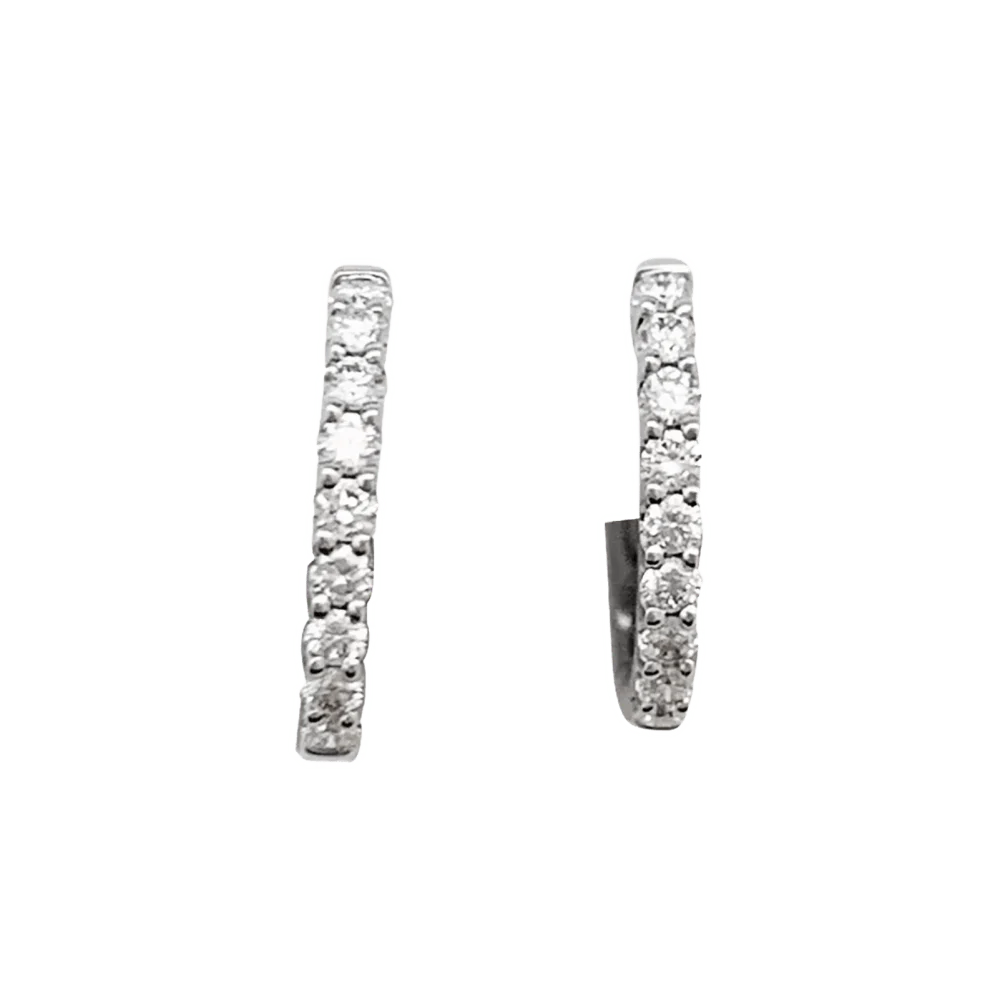 Boucles d'oreilles Créoles en or blanc et diamants