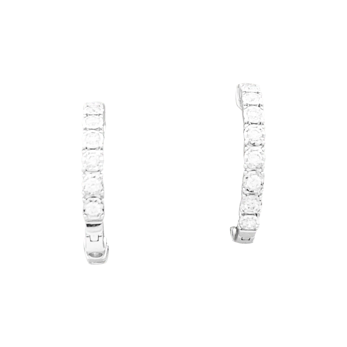 Boucles d'oreilles Créoles en or blanc et diamants
