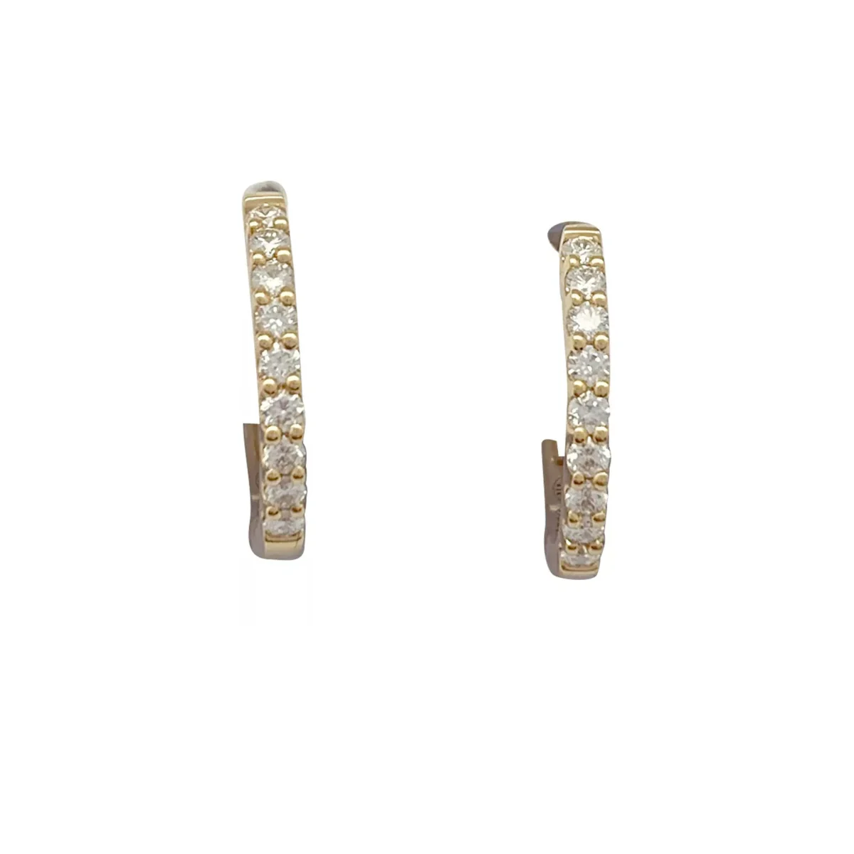 Boucles d'oreille Créoles en or jaune et diamants