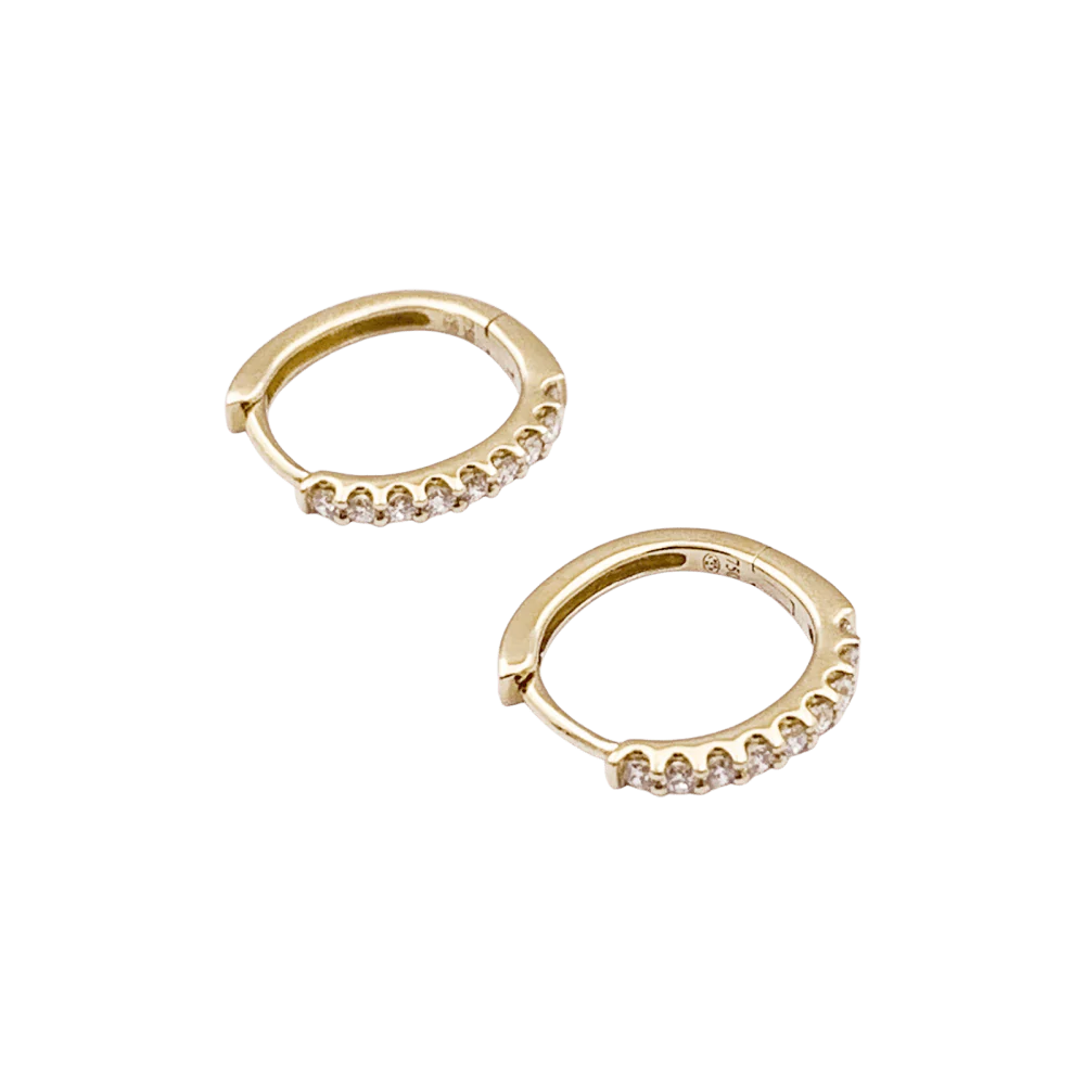 Boucles d'oreilles Créoles en or jaune et diamants - Image 5