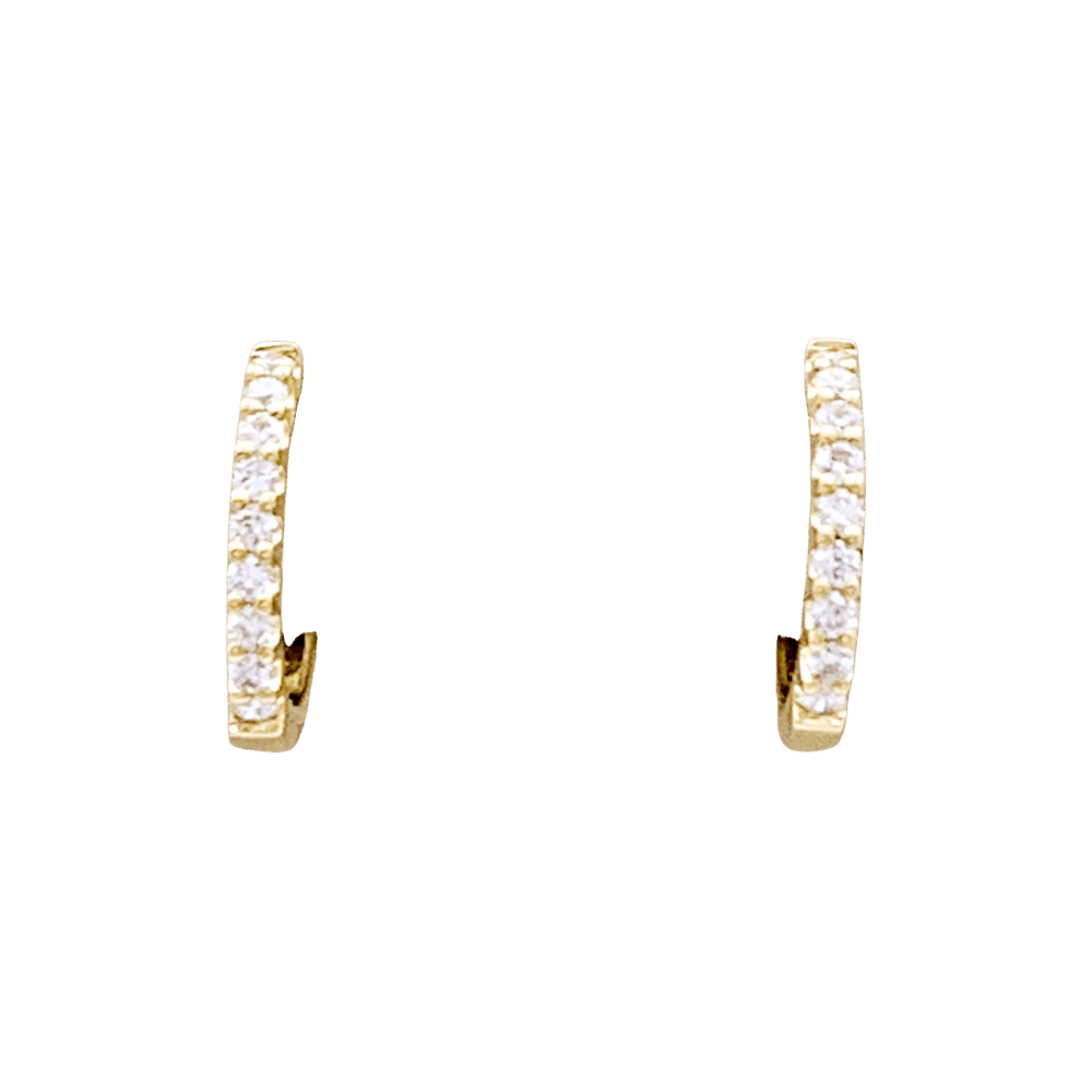 Boucles d'oreilles Créoles en or jaune et diamants