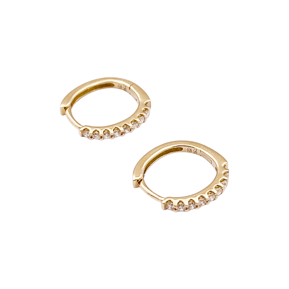 Boucles d'oreilles Créoles en or jaune et diamants - Image 5
