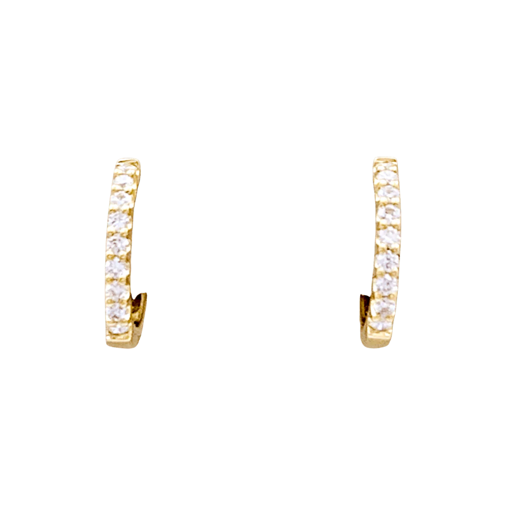 Boucles d'oreilles Créoles en or jaune et diamants