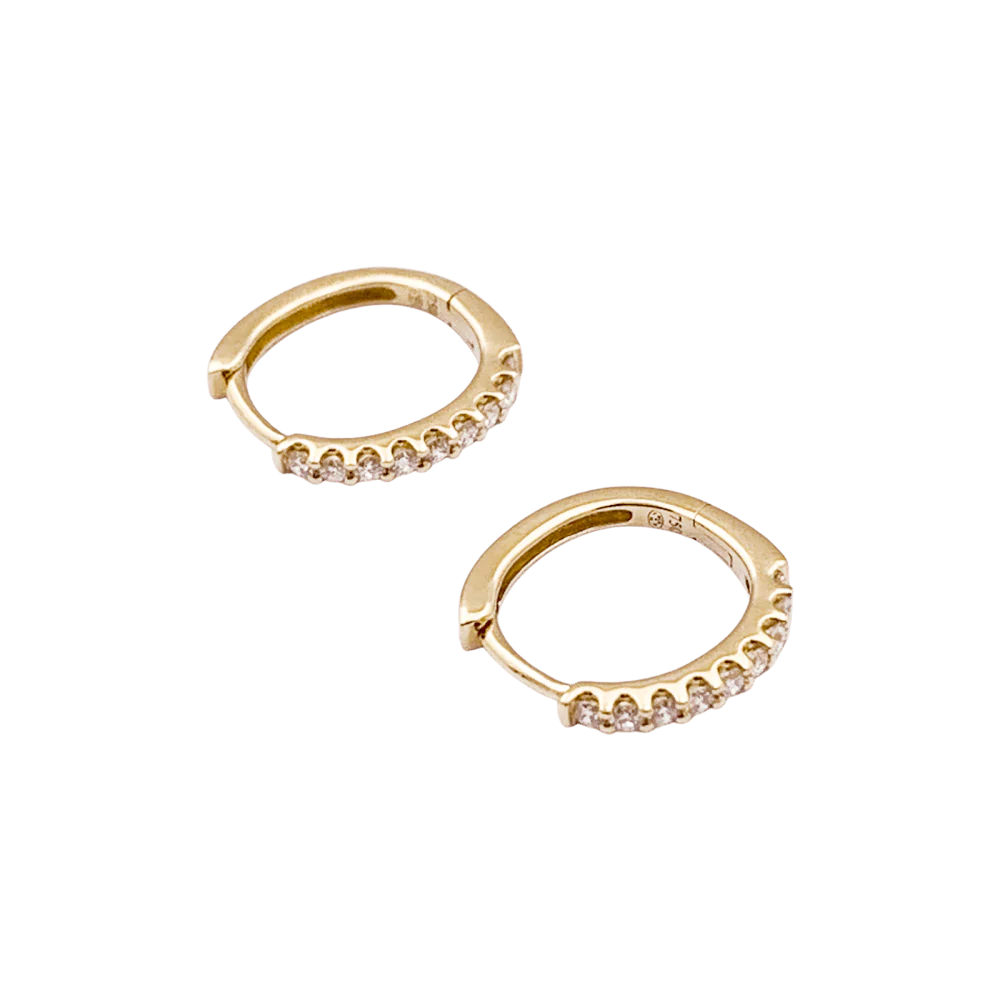 Boucles d'oreilles Créoles en or jaune et diamants - Image 4